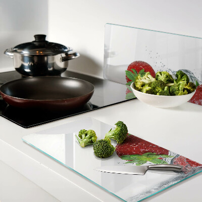 Tagliere in vetro temperato Fragole in acqua