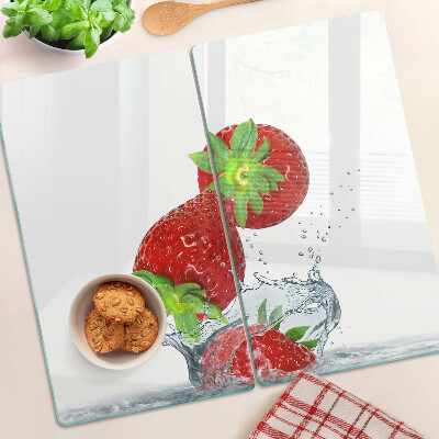 Tagliere in vetro temperato Fragole in acqua