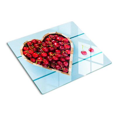 Tagliere in vetro Ciliegie nel cuore