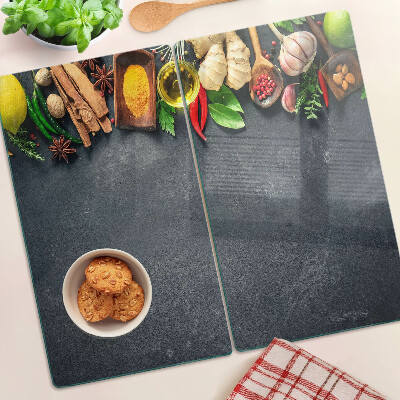 Tagliere in vetro temperato Spezie e ingredienti da cucina