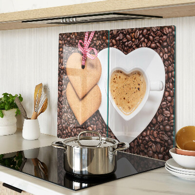 Tagliere in vetro Caffè con cuore e biscotti