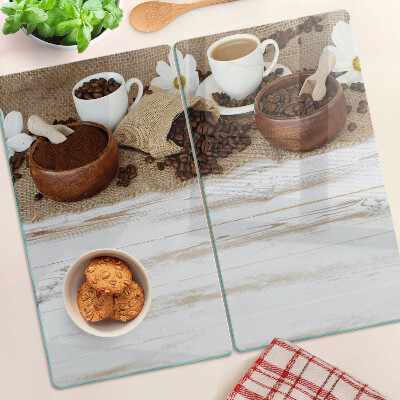 Tagliere in vetro temperato Caffè e chicchi di caffè