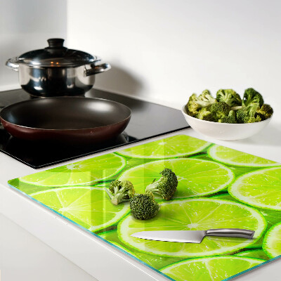 Tagliere in vetro fette di lime