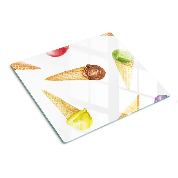 Tagliere in vetro temperato Gelato in un cono waffle