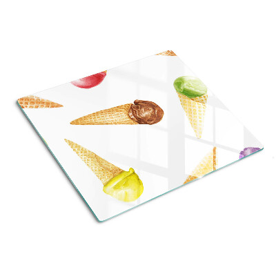 Tagliere in vetro temperato Gelato in un cono waffle