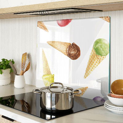 Tagliere in vetro temperato Gelato in un cono waffle