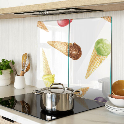 Tagliere in vetro temperato Gelato in un cono waffle