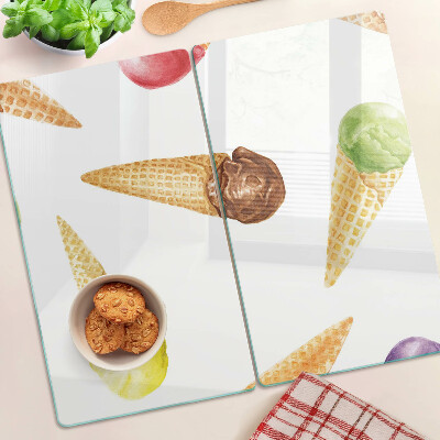 Tagliere in vetro temperato Gelato in un cono waffle