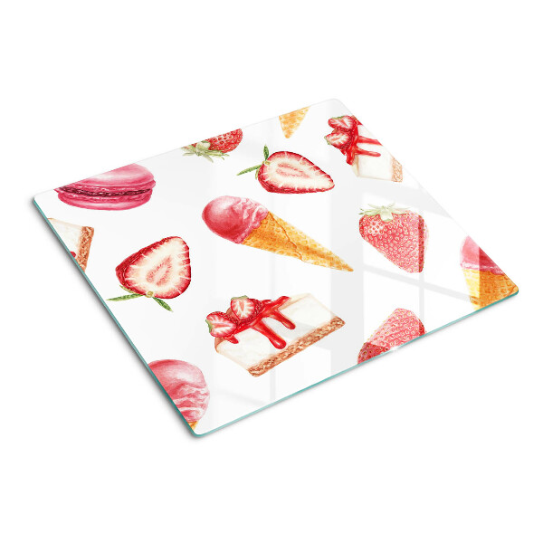 Tagliere in vetro Gelato e fragole