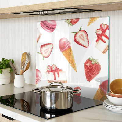 Tagliere in vetro Gelato e fragole
