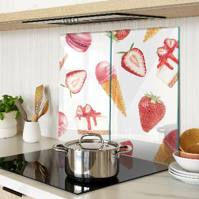 Tagliere in vetro Gelato e fragole