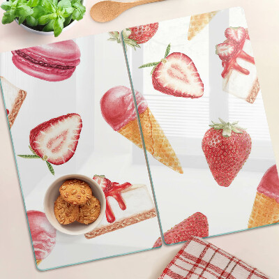 Tagliere in vetro Gelato e fragole