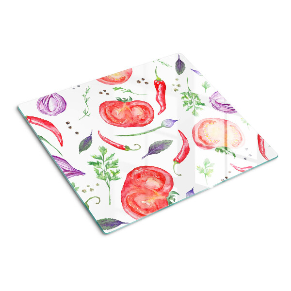 Tagliere in vetro Accenti vegetali in acquerello