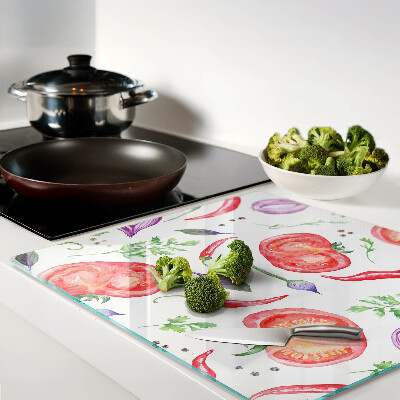 Tagliere in vetro Accenti vegetali in acquerello