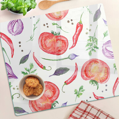Tagliere in vetro Accenti vegetali in acquerello