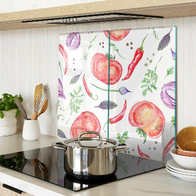 Tagliere in vetro Accenti vegetali in acquerello