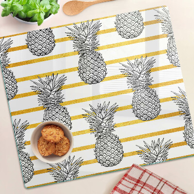 Tagliere in vetro temperato Ananas a striscioline