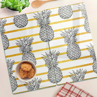 Tagliere in vetro temperato Ananas a striscioline