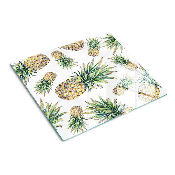 Tagliere in vetro Ananas su sfondo bianco