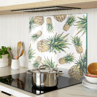 Tagliere in vetro Ananas su sfondo bianco