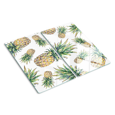 Tagliere in vetro Ananas su sfondo bianco
