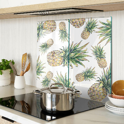 Tagliere in vetro Ananas su sfondo bianco