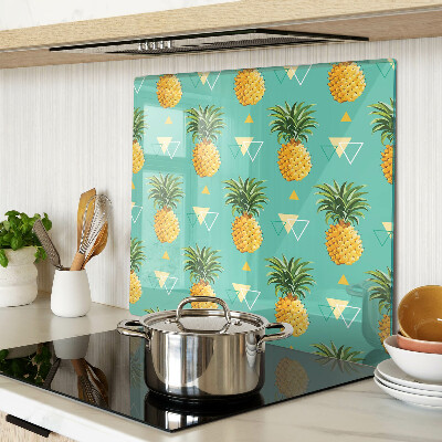 Tagliere in vetro Ananas su sfondo turchese