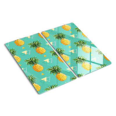 Tagliere in vetro Ananas su sfondo turchese