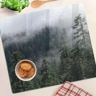 Tagliere in vetro temperato Foresta tra le nuvole