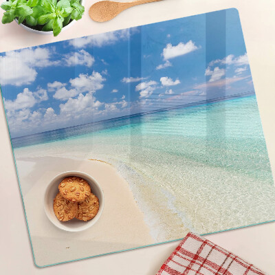 Tagliere in vetro Spiaggia con cielo azzurro