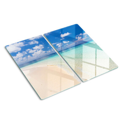 Tagliere in vetro Spiaggia con cielo azzurro