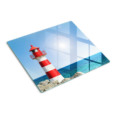 Tagliere in vetro temperato Faro sopra l'oceano