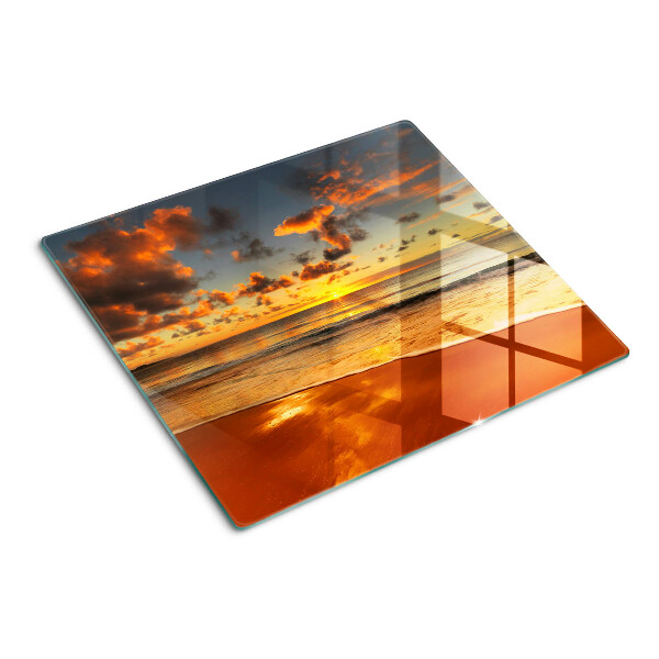 Tagliere in vetro temperato Tramonto sul mare