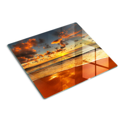 Tagliere in vetro temperato Tramonto sul mare