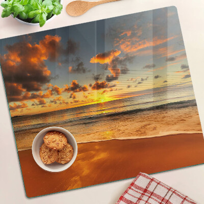 Tagliere in vetro temperato Tramonto sul mare