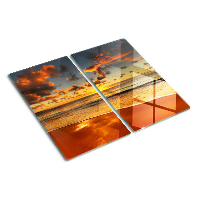 Tagliere in vetro temperato Tramonto sul mare