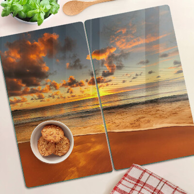 Tagliere in vetro temperato Tramonto sul mare