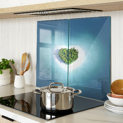 Tagliere in vetro temperato Isola con palme