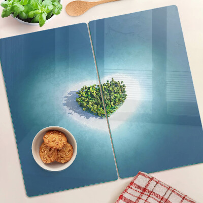 Tagliere in vetro temperato Isola con palme