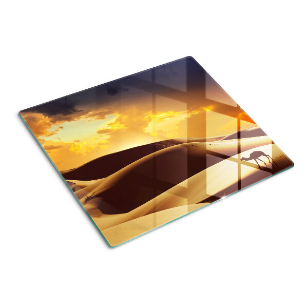 Tagliere in vetro Paesaggio desertico al tramonto
