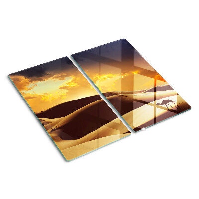 Tagliere in vetro Paesaggio desertico al tramonto