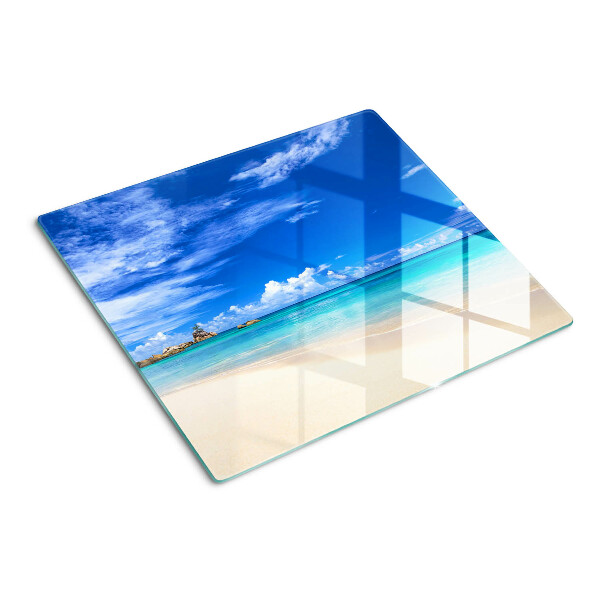 Tagliere in vetro Spiaggia tropicale con cielo azzurro