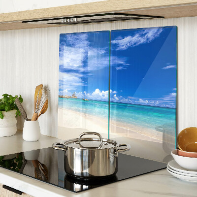 Tagliere in vetro Spiaggia tropicale con cielo azzurro