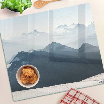 Tagliere in vetro temperato Paesaggio montano tra le nuvole