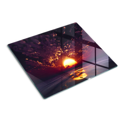 Tagliere in vetro Tramonto sul mare