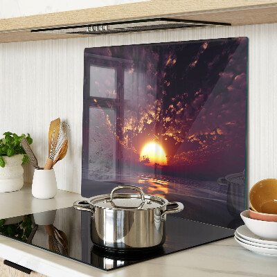 Tagliere in vetro Tramonto sul mare