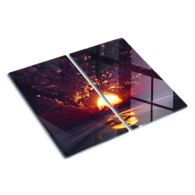 Tagliere in vetro Tramonto sul mare