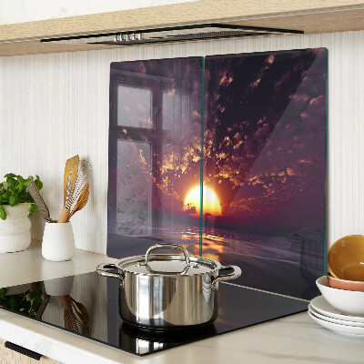 Tagliere in vetro Tramonto sul mare