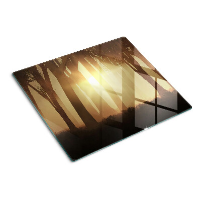 Tagliere in vetro temperato Tramonto nella foresta