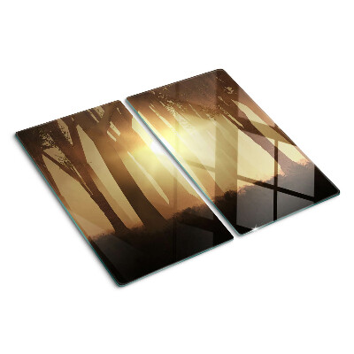 Tagliere in vetro temperato Tramonto nella foresta